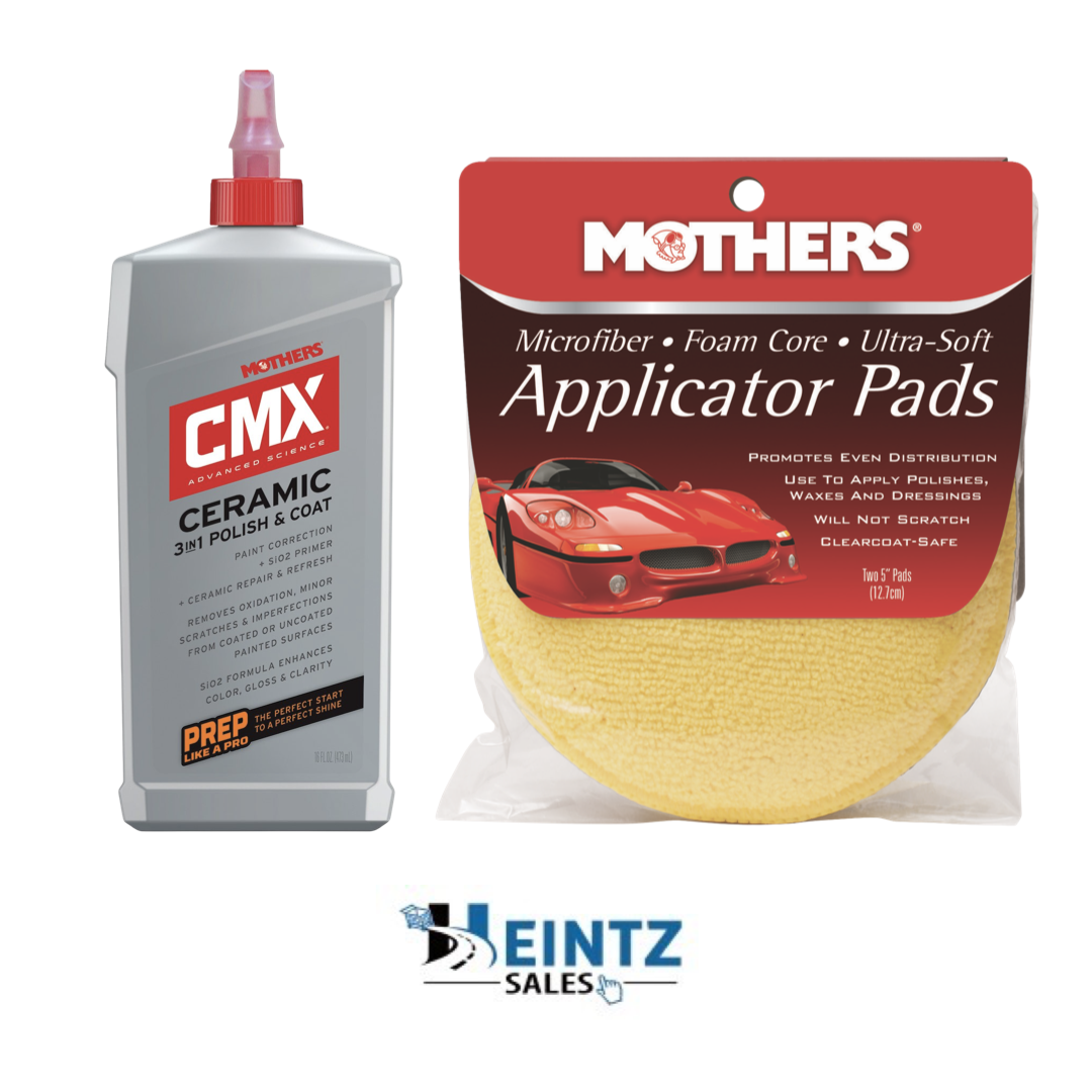 Mother's 01716/155600 CMX Ceramic 3-in-1 Polish & Coat 16 oz. and Mother's Microfiber Ultra-Soft Quick Detail Towel