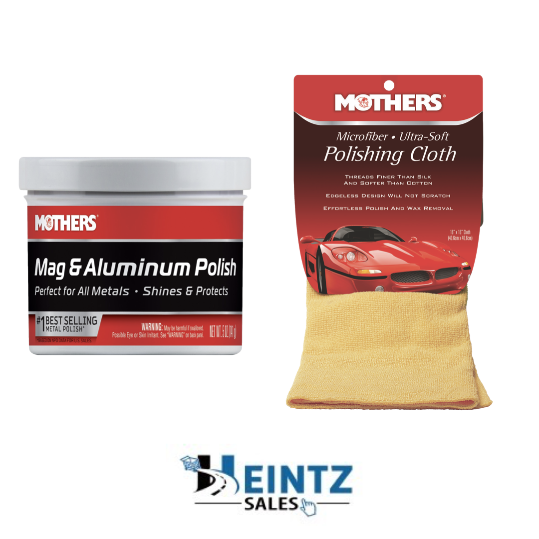 MOTHERS 05100/155200 Mag & Aluminum Polish -Shines & Protects W/ Polishing Cloth