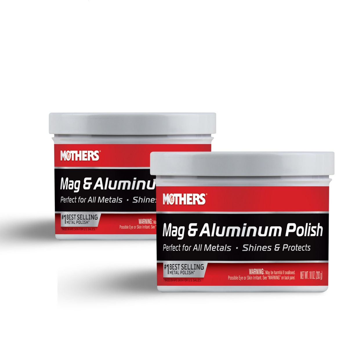 MOTHERS 05101 Mag & Aluminum Polish 2 PACK - Shines & Protects - Brass - 10 oz.
