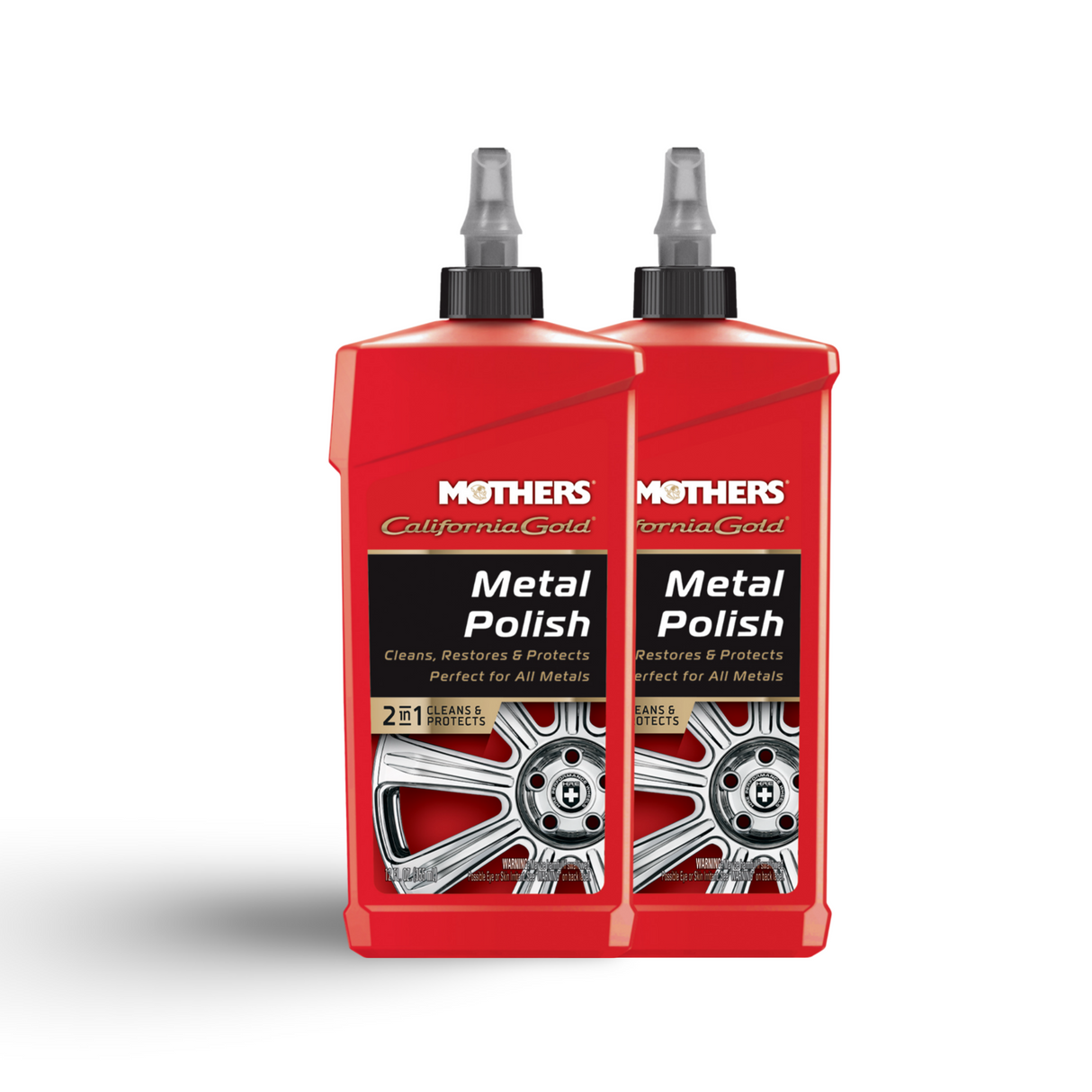 MOTHERS 05112 California Gold Metal Polish 2 PACK - Shine - Restore & Protect - 12 oz.