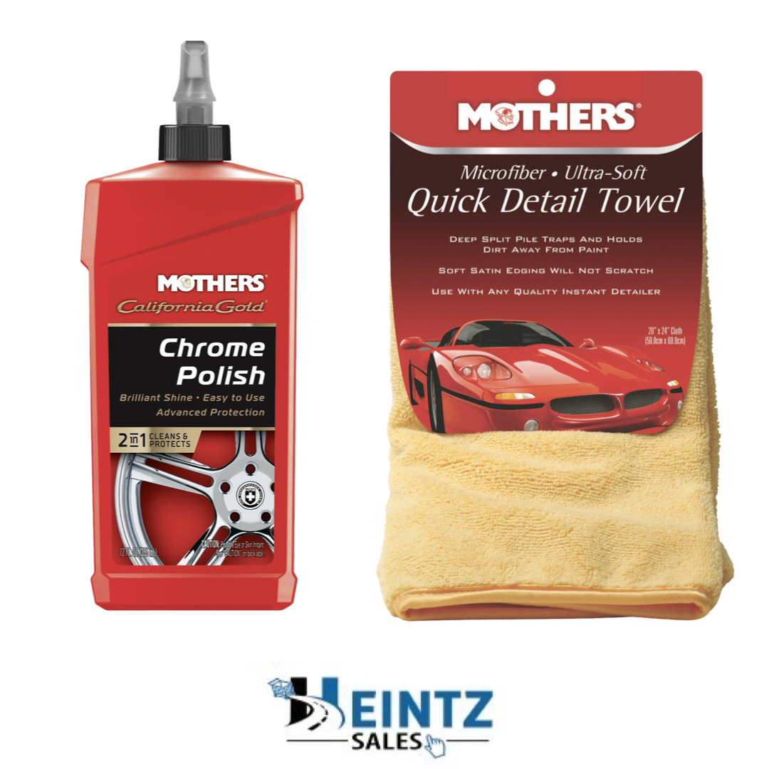 MOTHERS 05212/155600 California Gold Chrome Polish - W/ Quick Detail Towel