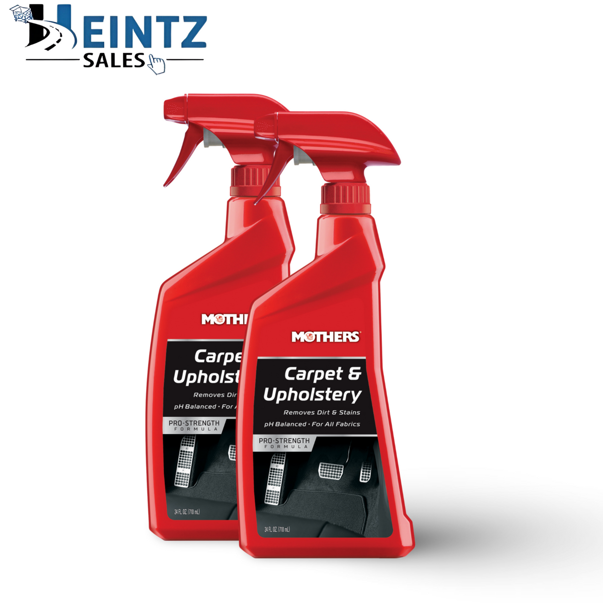 MOTHERS 05424 Carpet & Upholstery 2 PACK - All Fabric Cleaner - Vinyl - Cloth - 24 fl. oz.