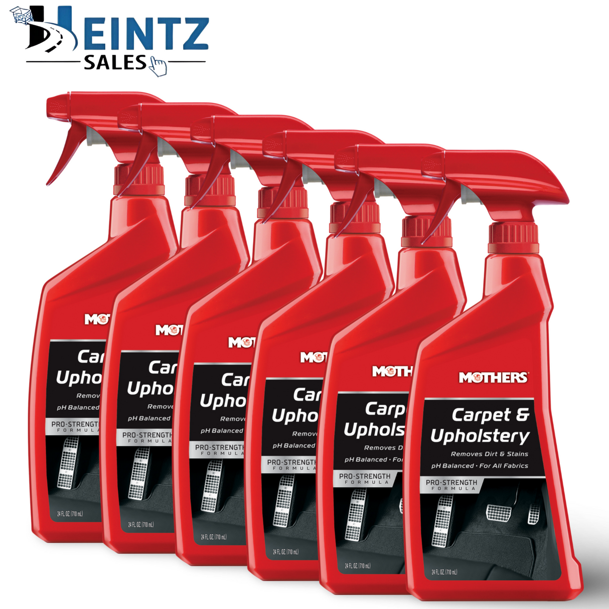 MOTHERS 05424 Carpet & Upholstery 6 PACK - All Fabric Cleaner - Vinyl - Cloth - 24 fl. oz.