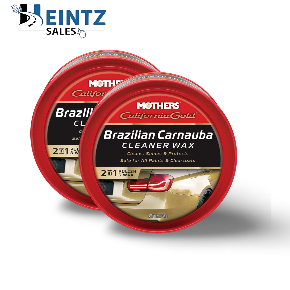 MOTHERS 05500 California Gold Brazilian Carnauba Cleaner Wax 2 PACK - Protect - 12 oz.