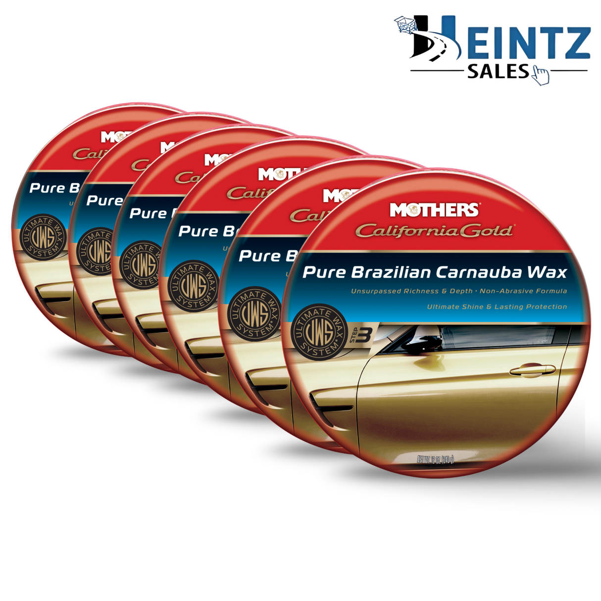 MOTHERS 05550 California Gold Pure Brazilian Carnauba Wax 6 PACK - 12 oz. paste
