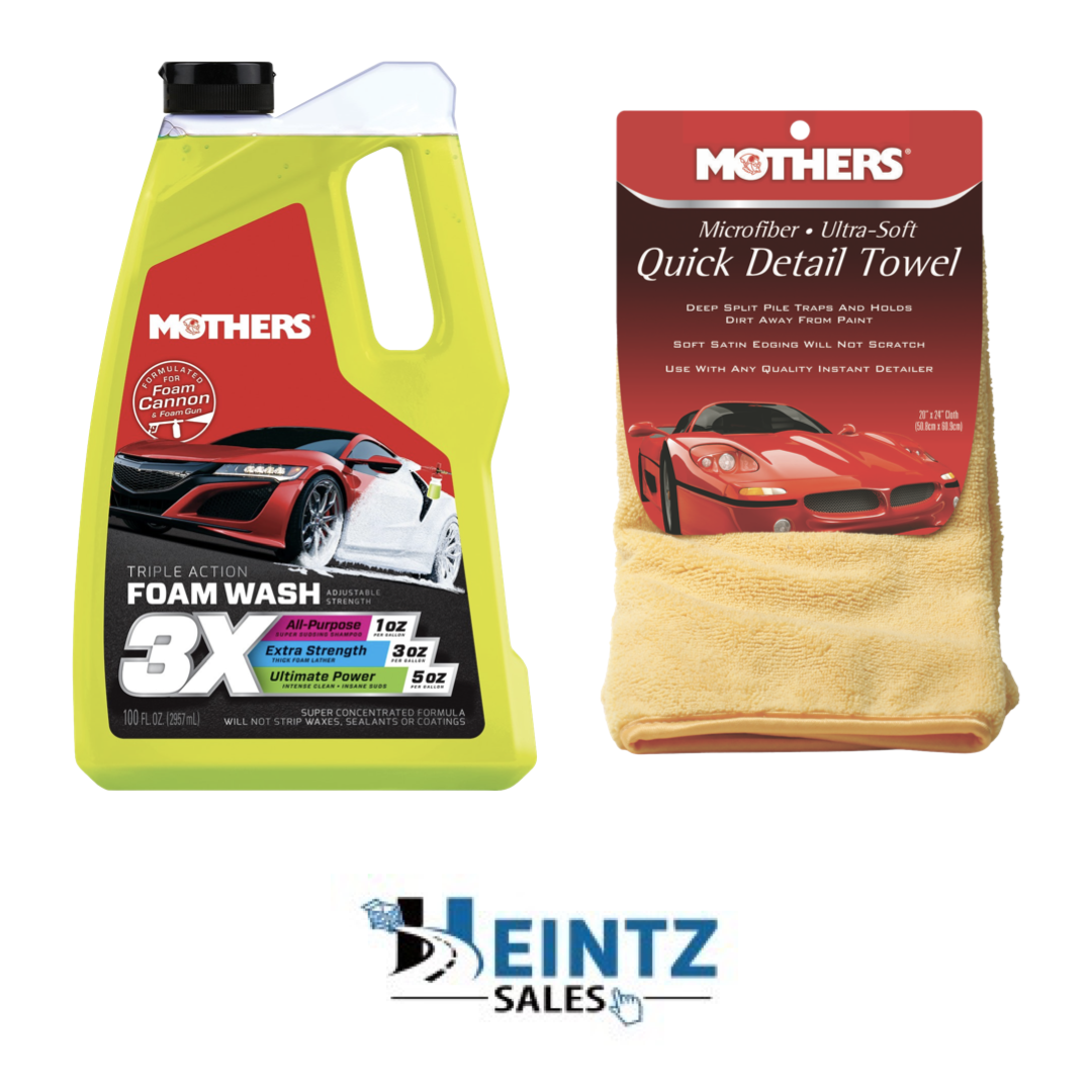 Mothers 05610+155600 Triple Action Foam Wash 100 FL.oz W/Microfiber Detail Towel