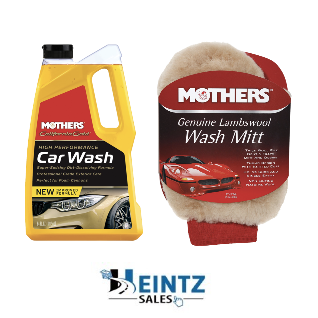 MOTHERS 05664 + 156300 California Gold Car Wash W/ Premium Lambs Wool Wash Mitt