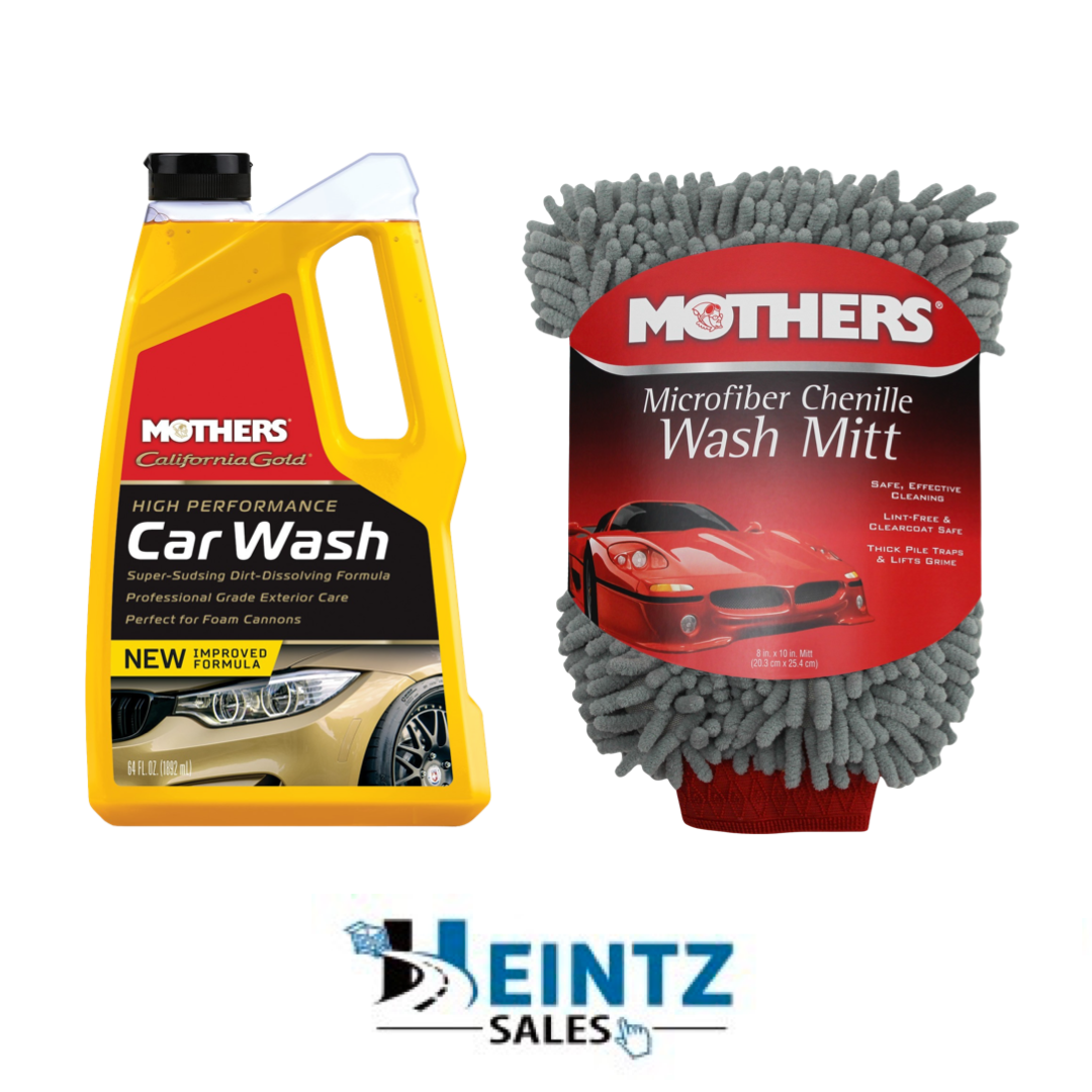 MOTHERS 05664 + 156400 California Gold Car Wash W/ Premium Chenille Wash Mitt