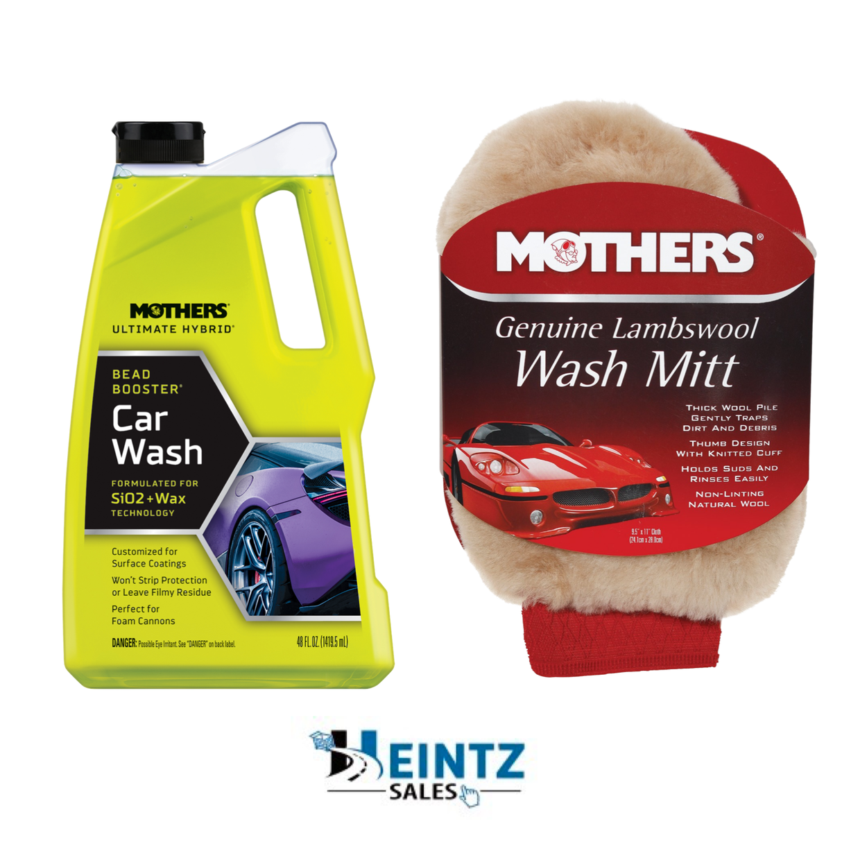 Mothers 05668 + 156300 Ultimate Hybrid Car Wash W/Premium Lambs Wool Wash Mitt