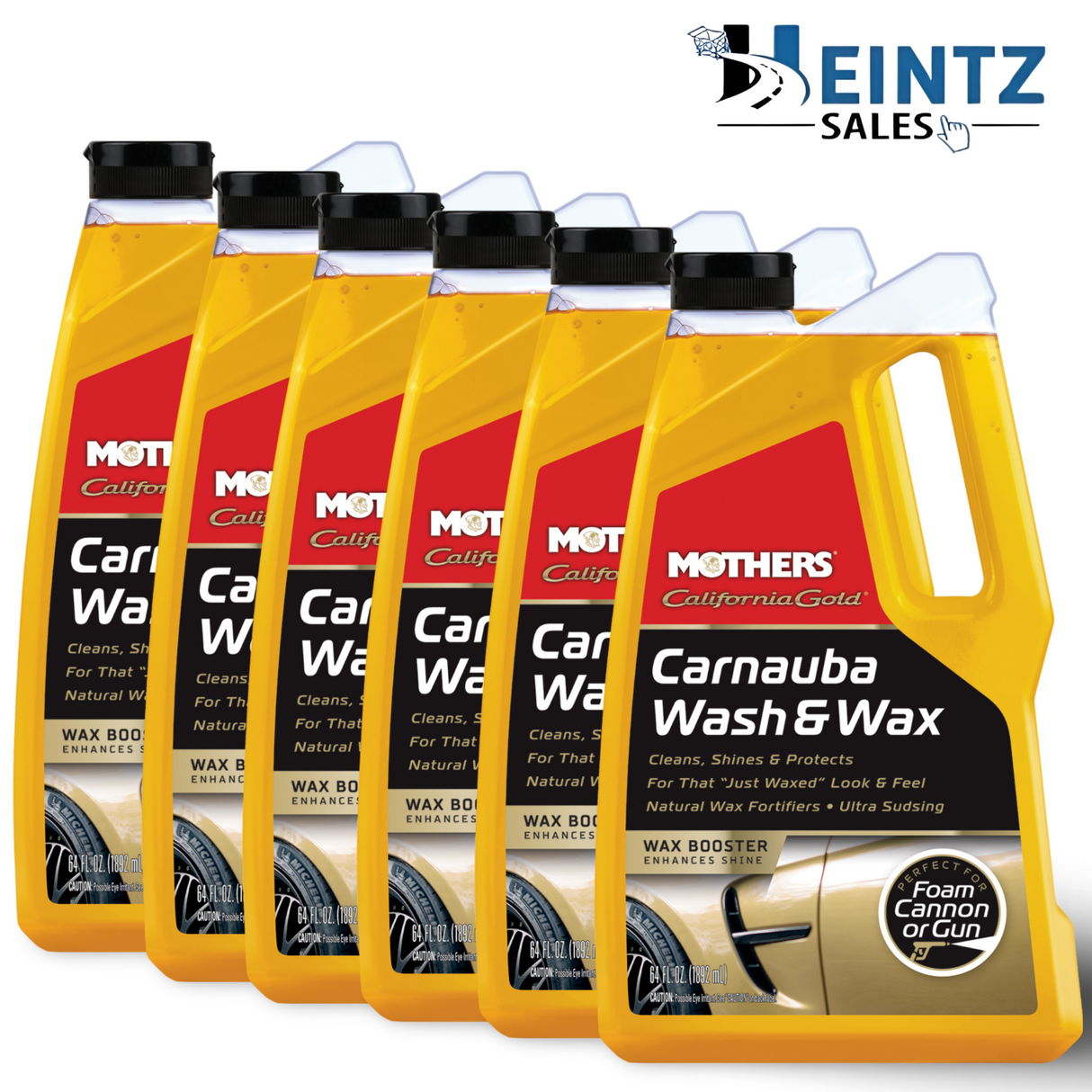 MOTHERS 05674 California Gold Carnauba Wash & Wax 6 PACK - Spot Free - 64 oz.