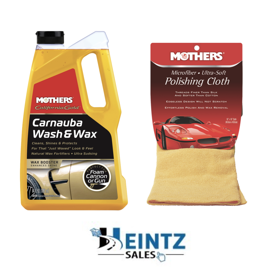 MOTHERS 05674 + 155200 California Gold Carnauba Wash & Wax W/ Polishing Cloth