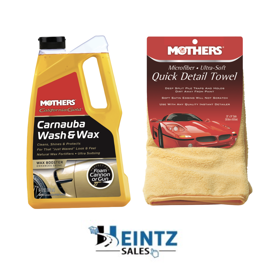 MOTHERS 05674 + 155600 California Gold Carnauba Wash & Wax W/ Quick Detail Towel