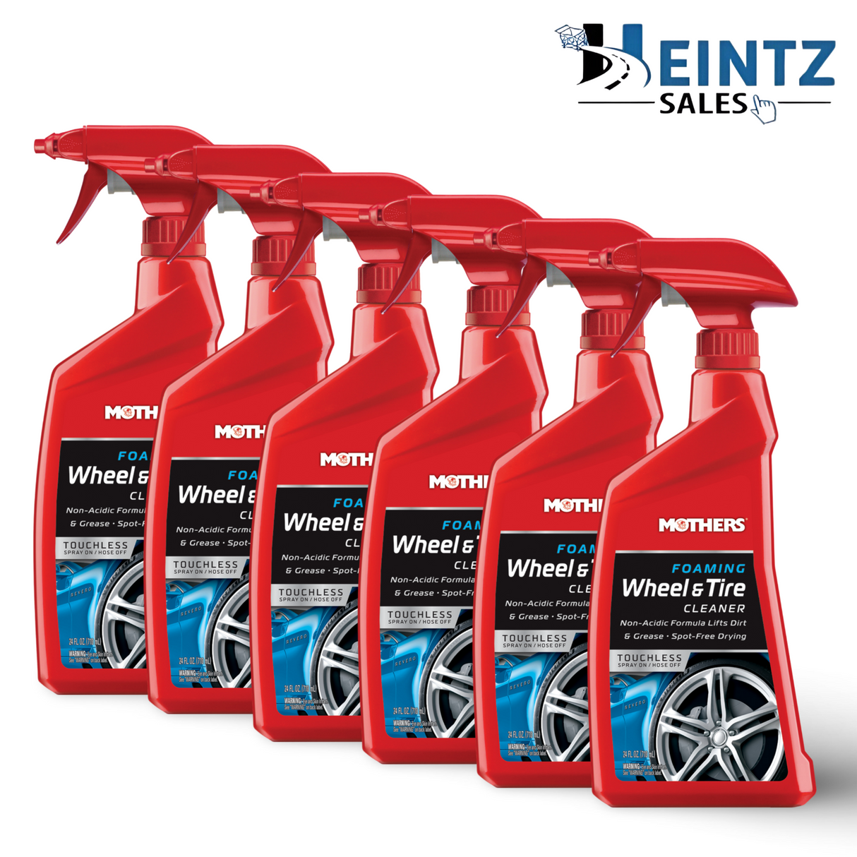 MOTHERS 05924 Foaming Wheel & Tire Cleaner 6 PACK - Non-Acidic - Spot Free - 24 oz.