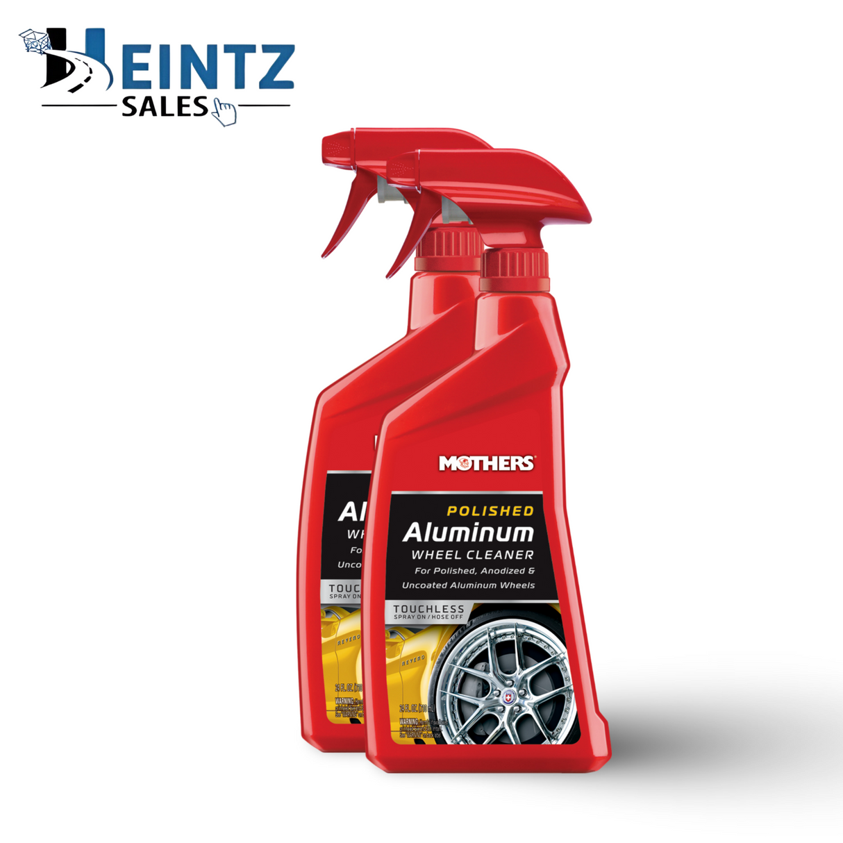 MOTHERS 06024 Polished Aluminum Wheel Cleaner 2 PACK - Dissolves Dust & Grime - 24 oz.