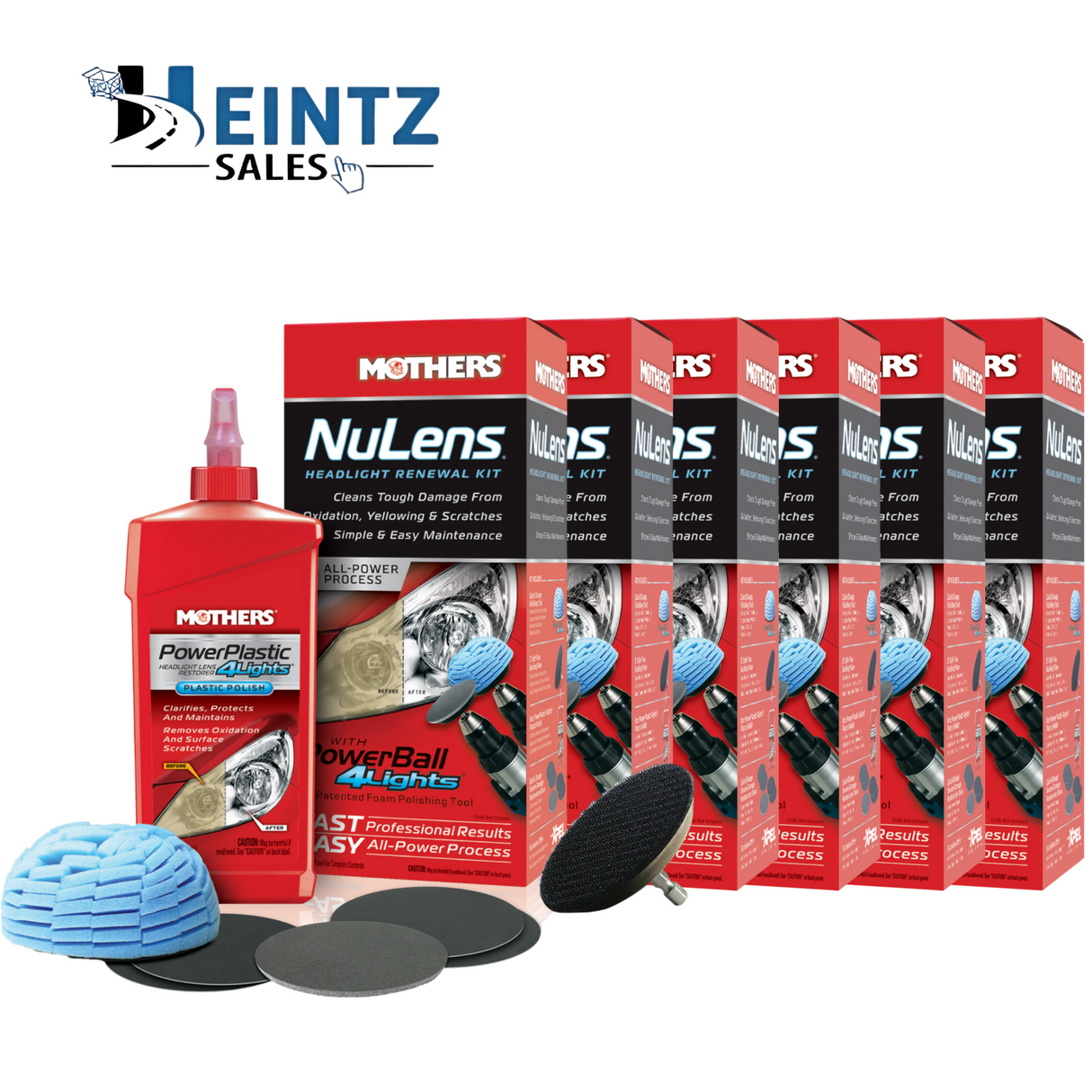MOTHERS 07251 NuLens Headlight Renewal Kit 6 PACK - Clarify, Protect & Maintain