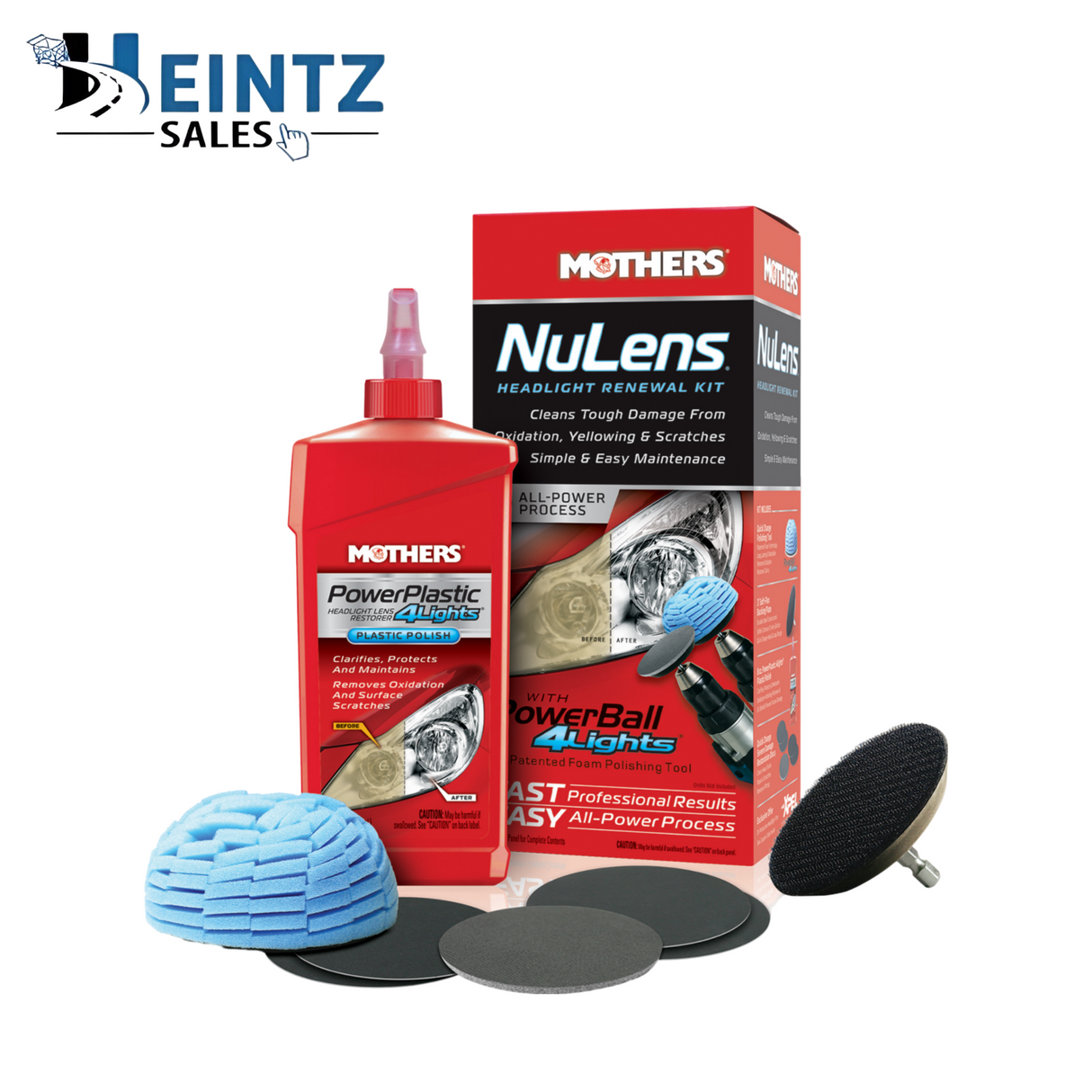 MOTHERS 07251 NuLens Headlight Renewal Kit - Clarifies, Protects & Maintains