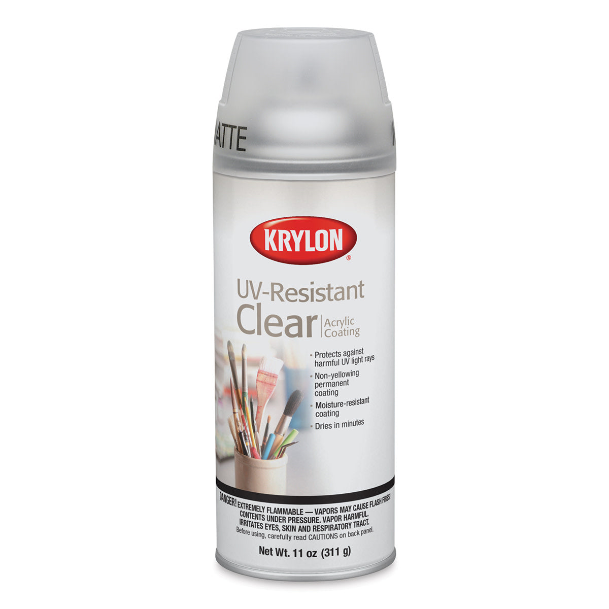 Krylon 1309 UV-Resistant Clear Acrylic Coating Spray Paint, Matte - 11 oz