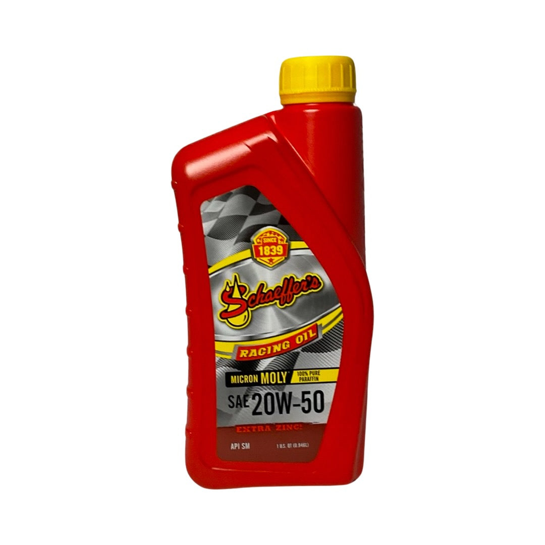 Schaeffer's 0191-012S Micron Moly Racing Oil 20W-50 Extra Zinc - 1 qt.