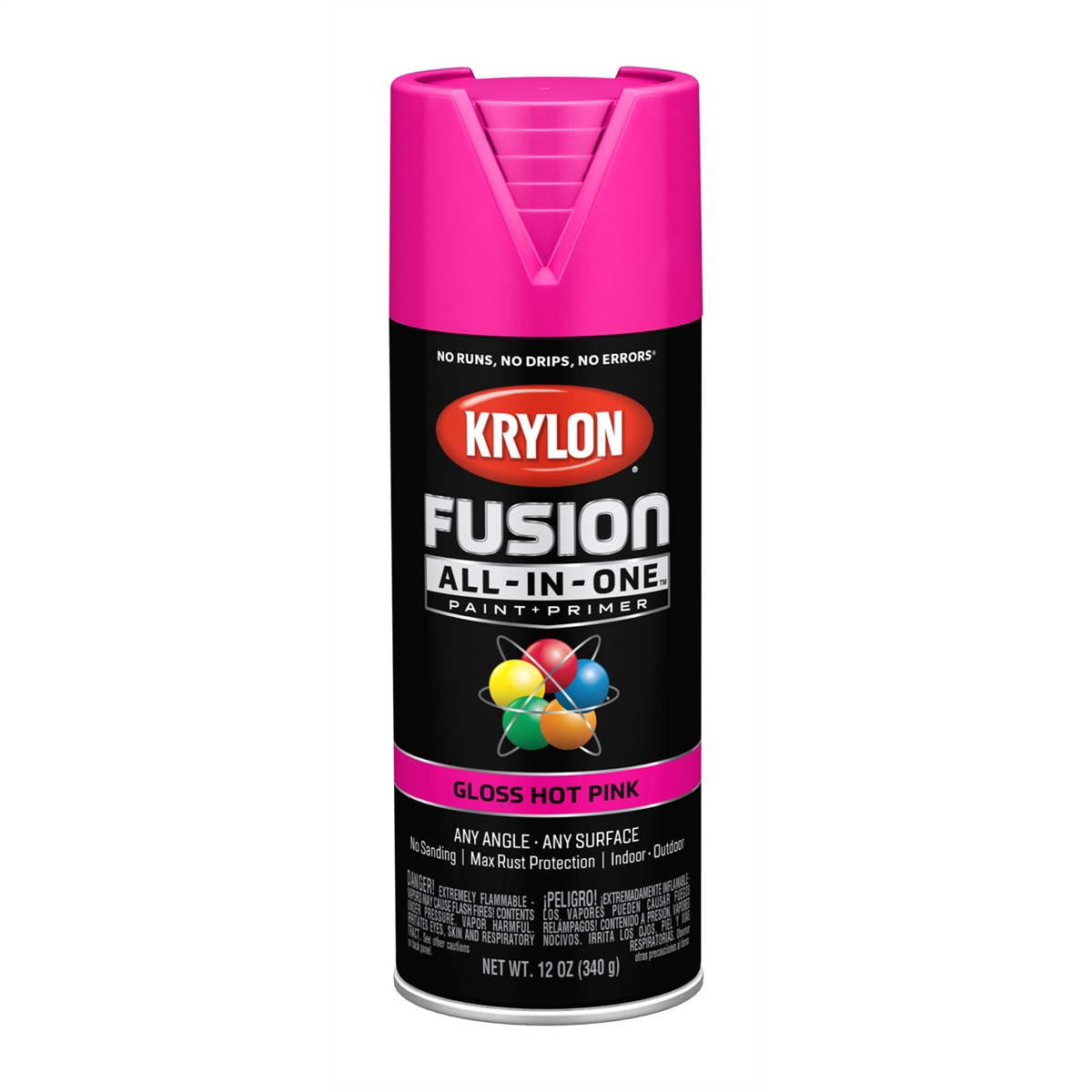 Krylon 2708 Gloss Hot Pink Fusion All-In-One Paint + Primer - 12 oz