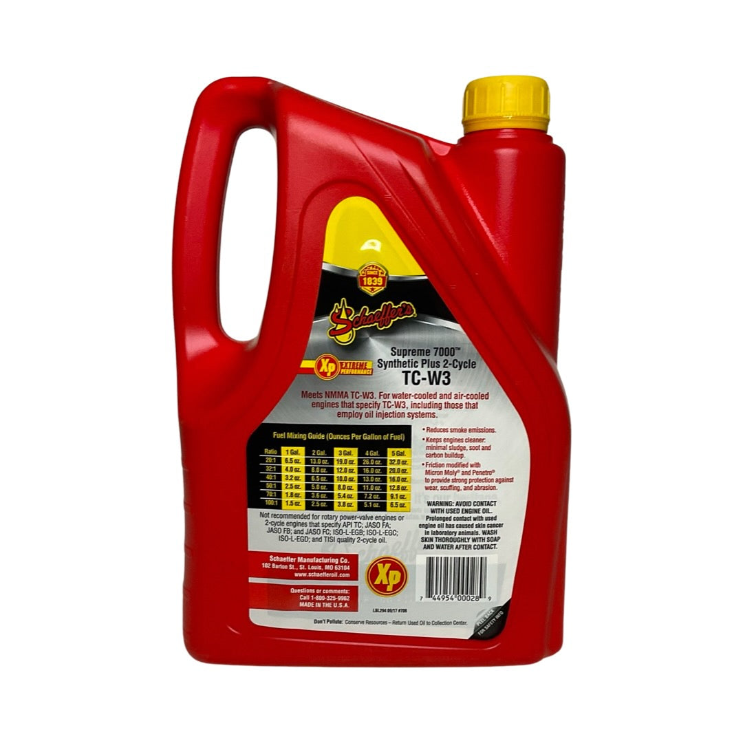 Schaeffer's 0706-006 - 6 Pack Supreme 7000 Synthetic Plus 2-Cycle TC-W3 Diesel Engine Oil - 1 qt. ea.
