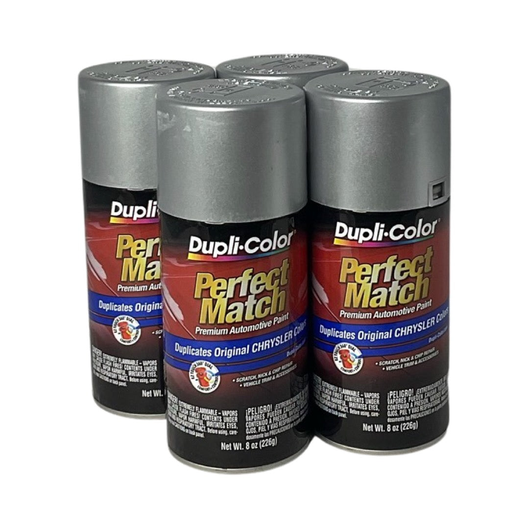 Dupli-Color BCC0410 - 4 Pack Chrysler Bright Silver Metallic Perfect Match Automotive Spray Paint - 8 oz. ea.