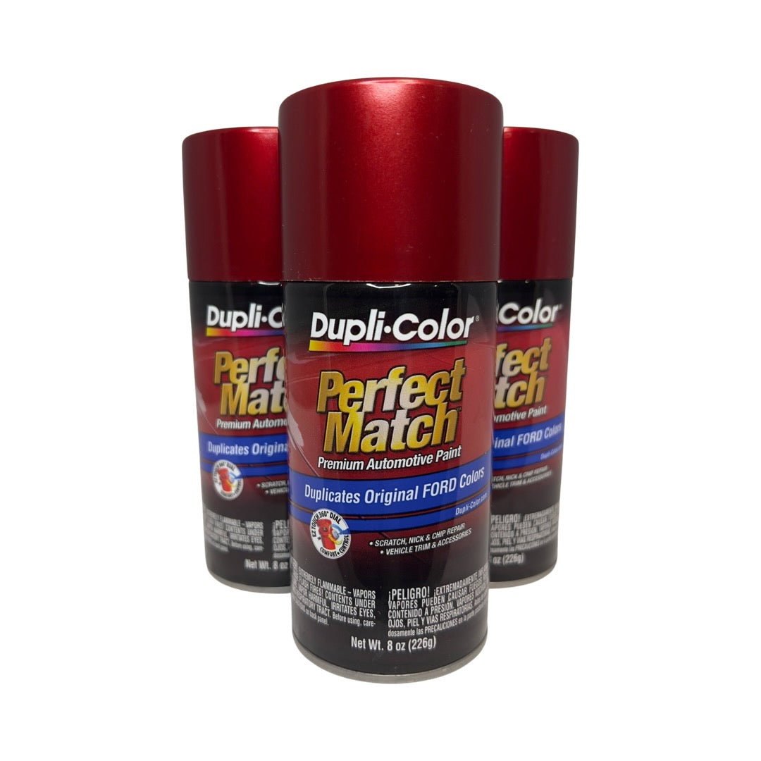 Dupli-Color BFM0344 - 3 Pack Ford Toreador Red Metallic Perfect Match Automotive Spray Paint - 8 oz. ea.