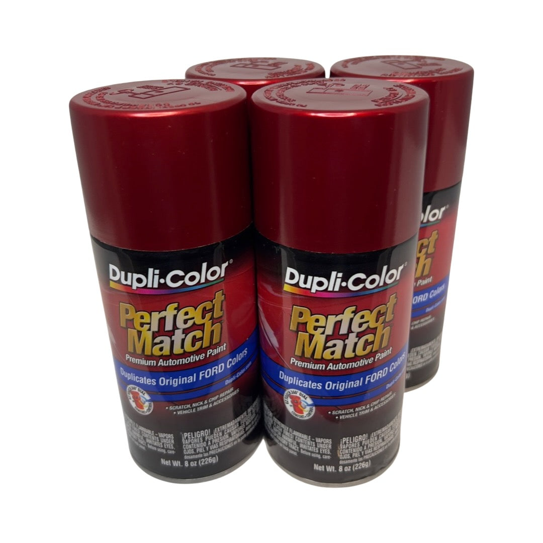 Dupli-Color BFM0344 - 4 Pack Ford Toreador Red Metallic Perfect Match Automotive Spray Paint - 8 oz. ea.
