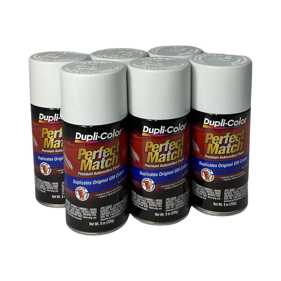 Dupli-Color BGM0433 - 6 Pack GM Bright White Perfect Match Automotive Spray Paint - 8 oz. ea.