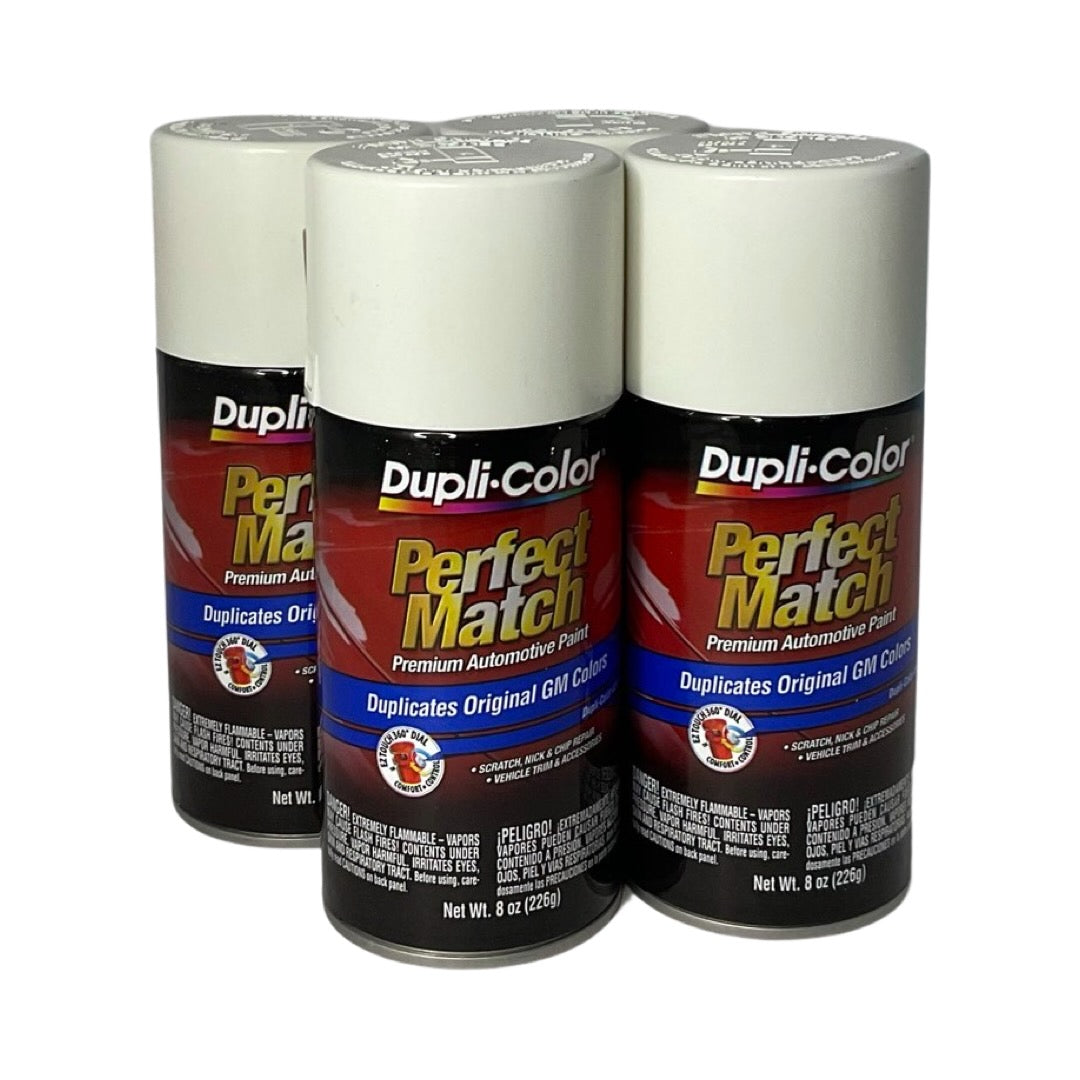 Dupli-Color BGM0434 - 4 Pack GM Olympic White Perfect Match Automotive Spray Paint - 8 oz. ea.