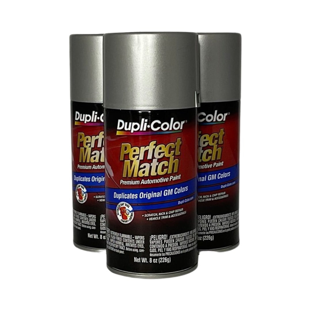 Dupli-Color BGM0528 - 3 Pack GM Fine Silver Birch Metallic Perfect Match Automotive Spray Paint - 8 oz. ea.