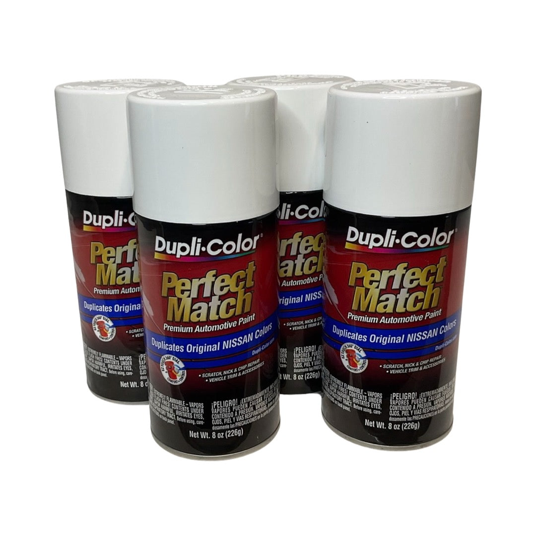 Dupli-Color BNS0562 - 4 Pack Nissan Super White Perfect Match Automotive Paint - 8 oz. ea.