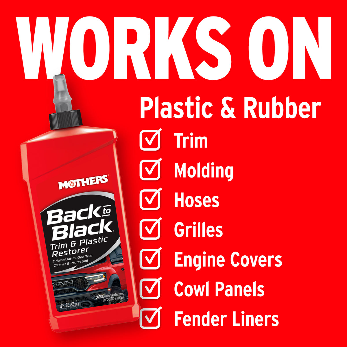 Mothers Black to Black Restorer & Applicator Pads bundle - 06112/01565