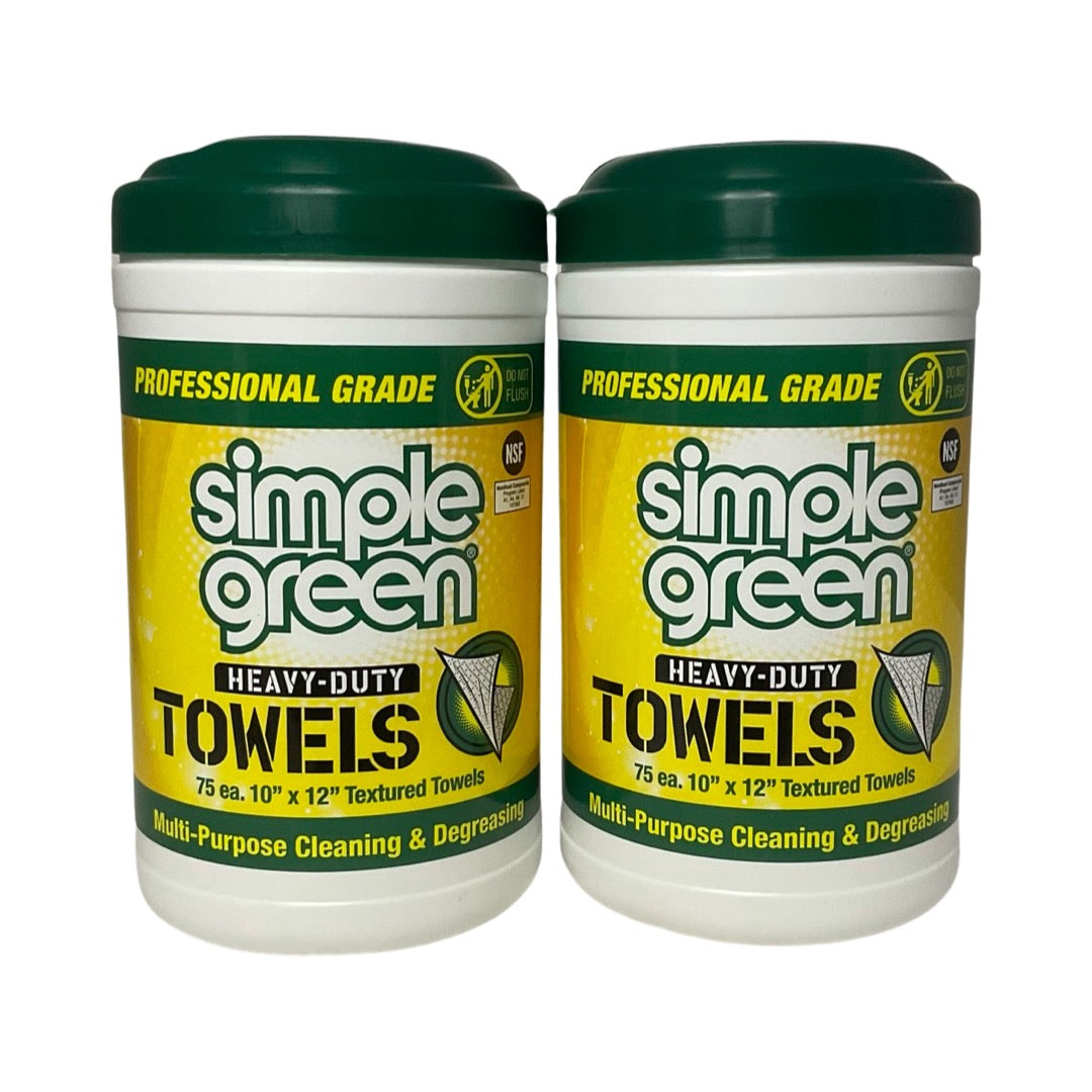 Simple Green 01075 - 2 Pack Professional Grade Heavy-Duty Towels - 75 ct. ea.