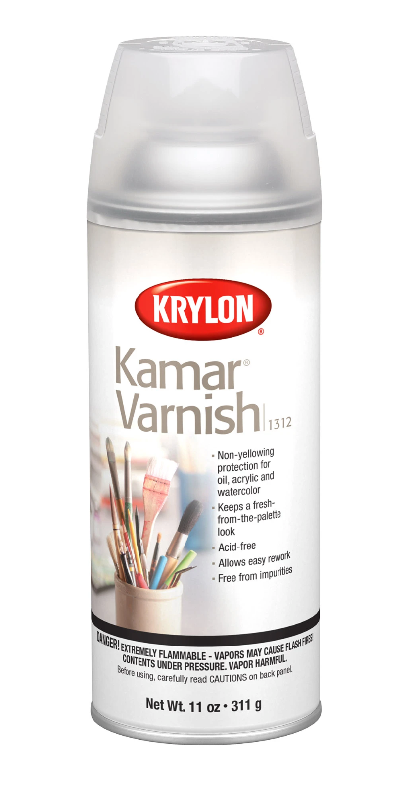 Krylon 1312 Kamar Varnish Clear - Non Yellowing - 12 oz