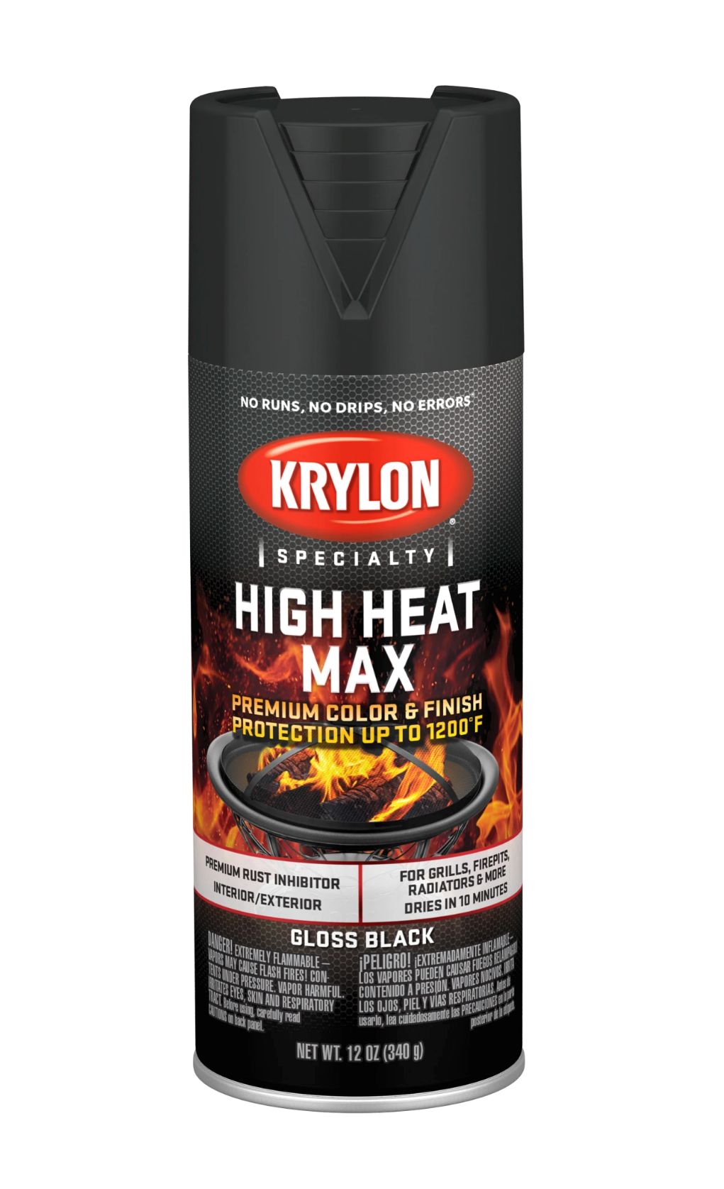 Krylon 1607 / K01607000 High Heat Max, Black - 12 oz