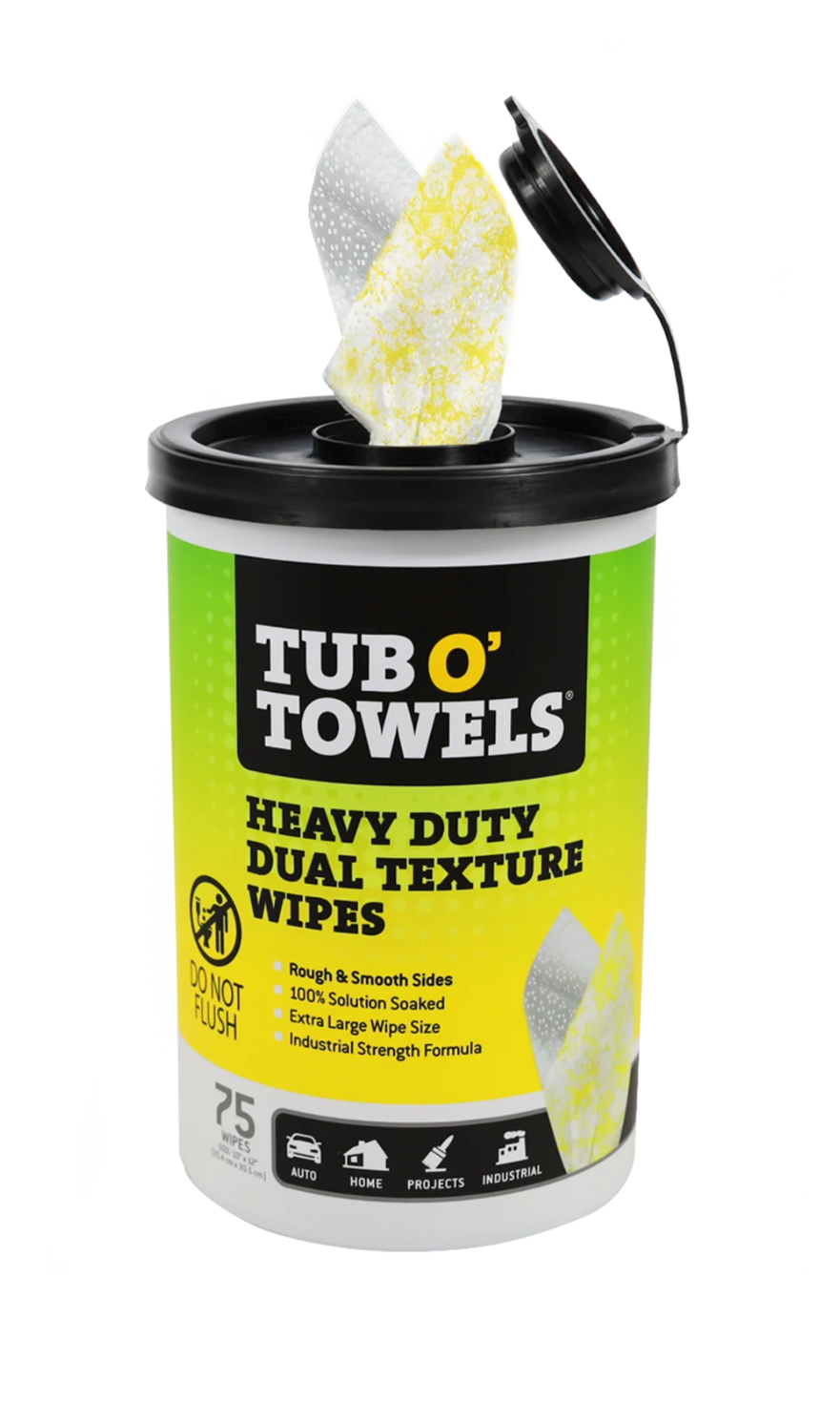 Tub O Towels TW75 Heavy Duty Dual Texture Cleaning Wipes - 10"x12" Size - 75 ct