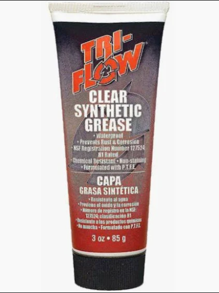 Tri-Flow TF23004 Clear Synthetic Grease 3 oz Tube PTFE Lubricant for Precision Parts