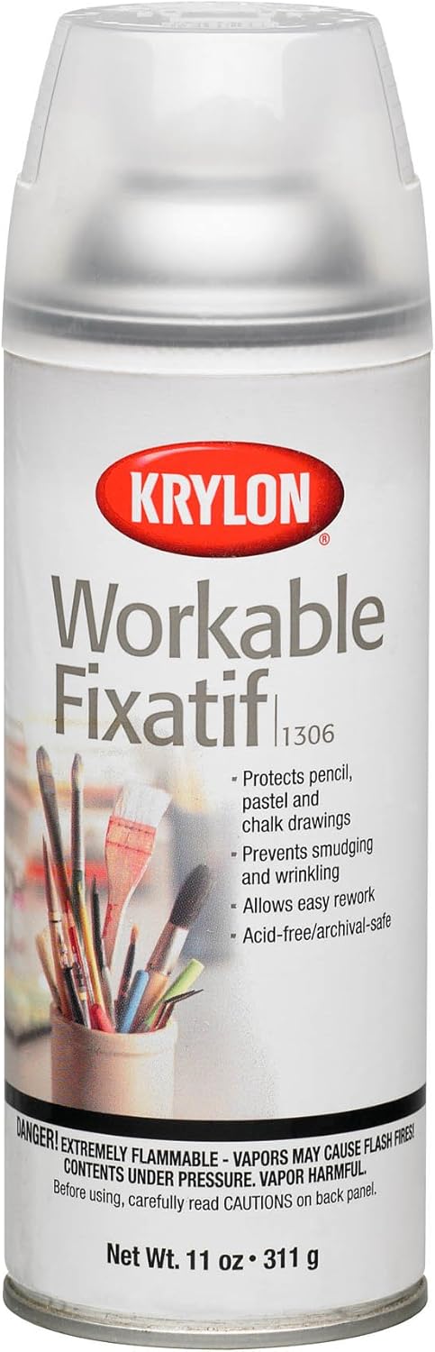 Krylon 1306 / K01306 Workable Fixatif Clear - Non Yellowing - 11 oz