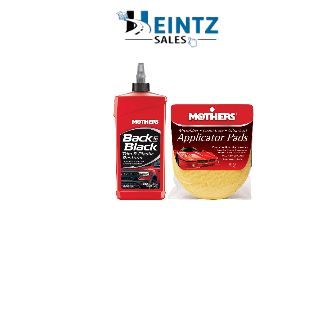 Mothers Black to Black Restorer & Applicator Pads bundle - 06112/01565