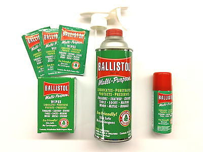 Ballistol Multi Purpose Oil-Lubricant Gun Cleaner Kit - 16oz, 1.5oz & wipes