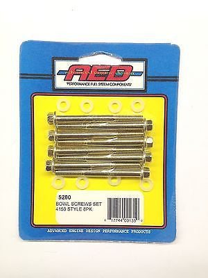 AED 5200 Holley 4150 Carburetor Bowl Screw Set-5/16" hex head-w/ gaskets - 2½"
