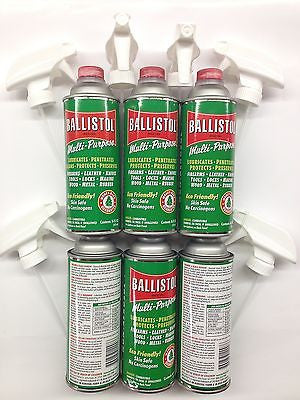 Ballistol Multi Purpose Lubricant Gun Cleaner - SIX-16oz cans w/ Spray Triggers