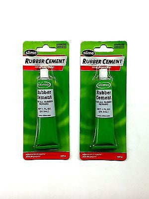 SLIME 1051-A - 2 Pack Rubber Cement - Rubber Tire & Bike Repair - 1 oz. ea.
