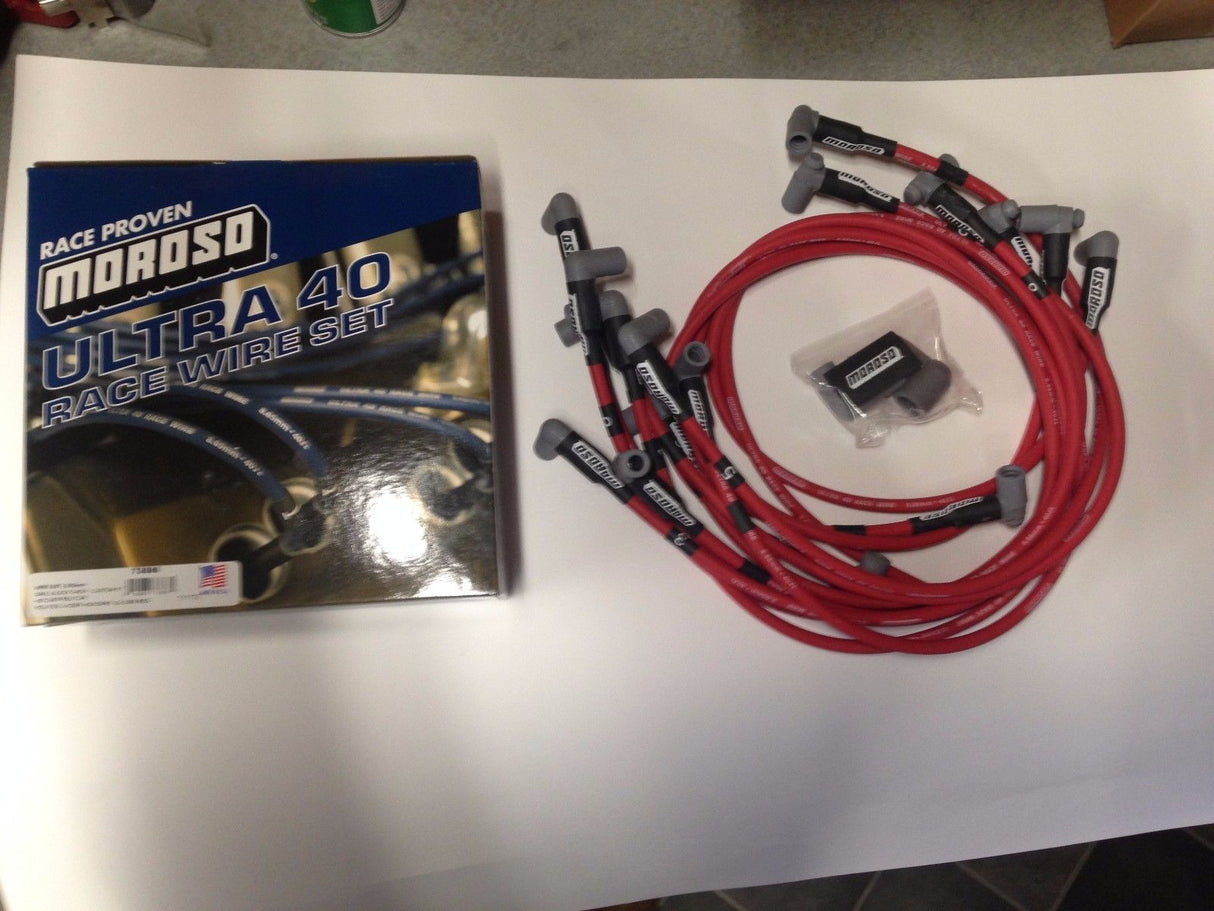 Moroso 73686 Ultra 40 Unsleeved Spark Plug Wire Set Small Block Chevy, 8.65mm