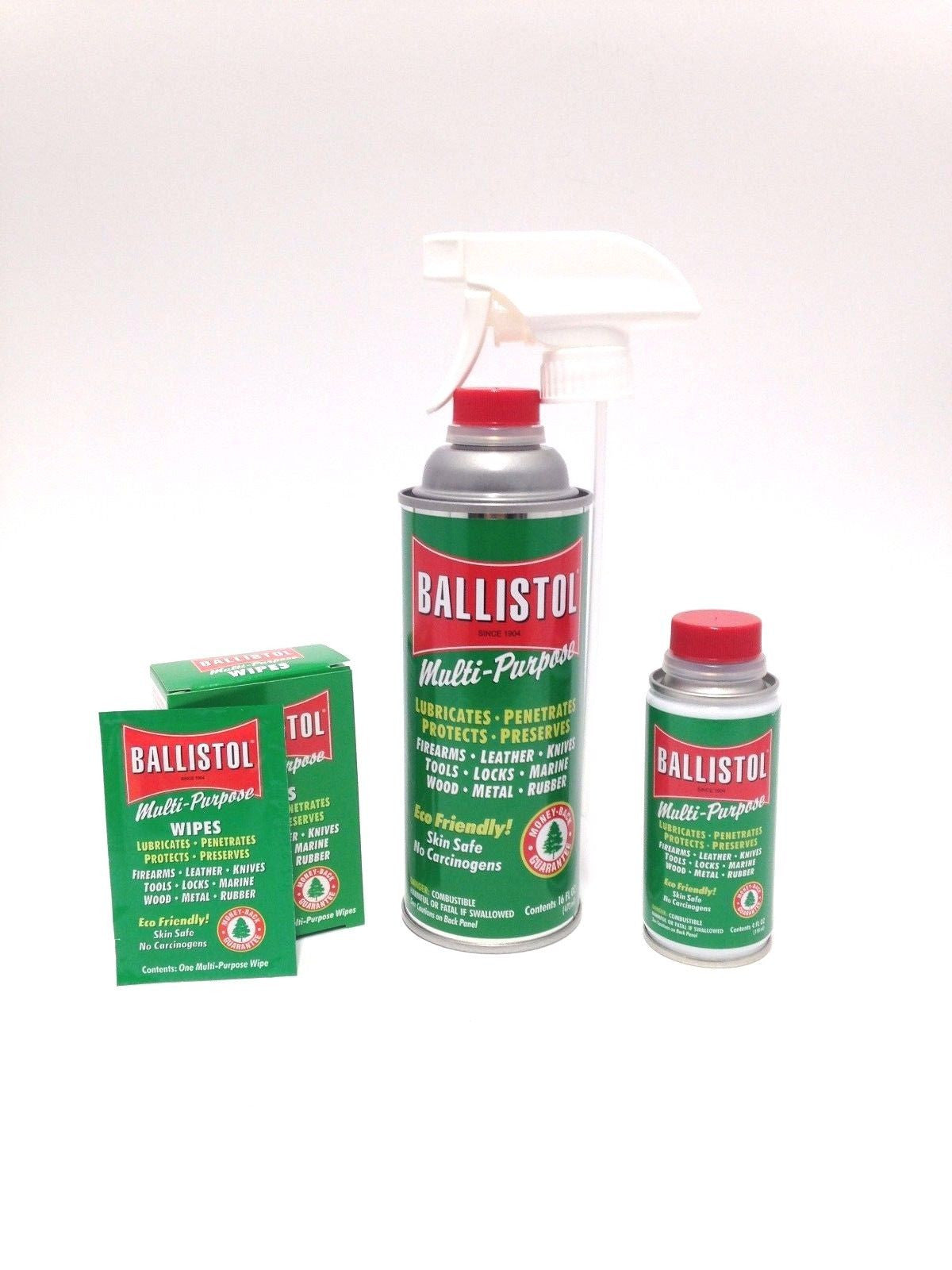 Ballistol Multi Purpose Oil-Lubricant Gun Cleaner - 16oz & 4oz & Box of 10 wipes