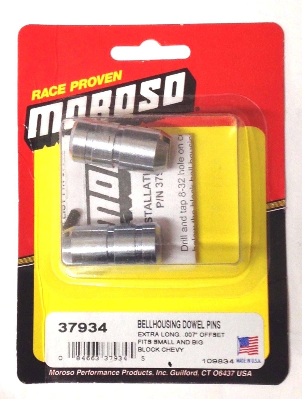 Moroso 37934 Extra Long Bellhousing Dowel Pins .007" Offset for SB & BB Chevy
