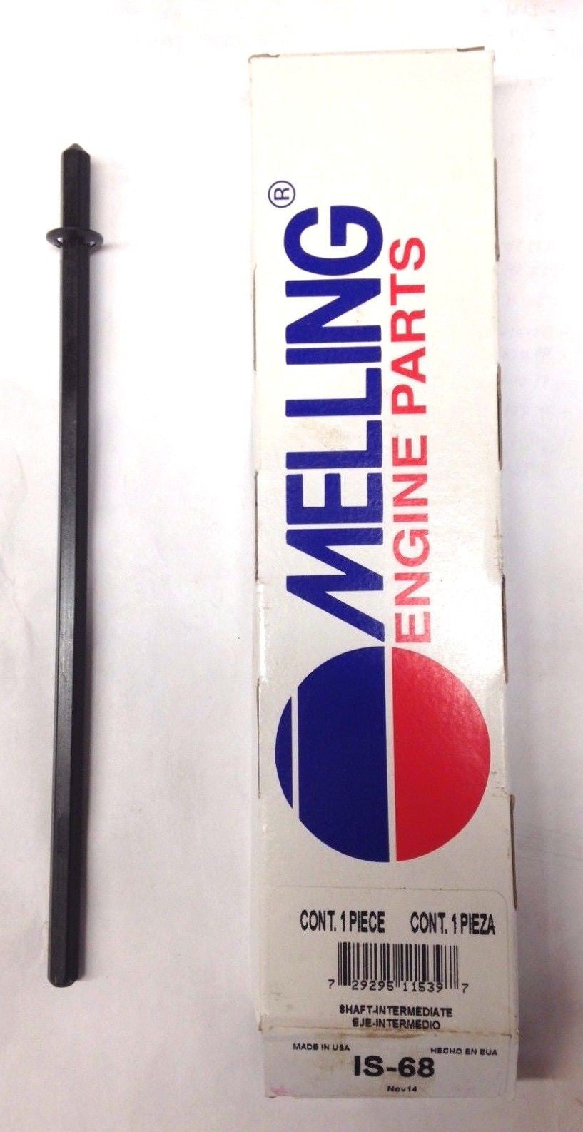 Melling IS-68 Oil Pump Driveshaft, Steel Sleeve, Ford, 221-302