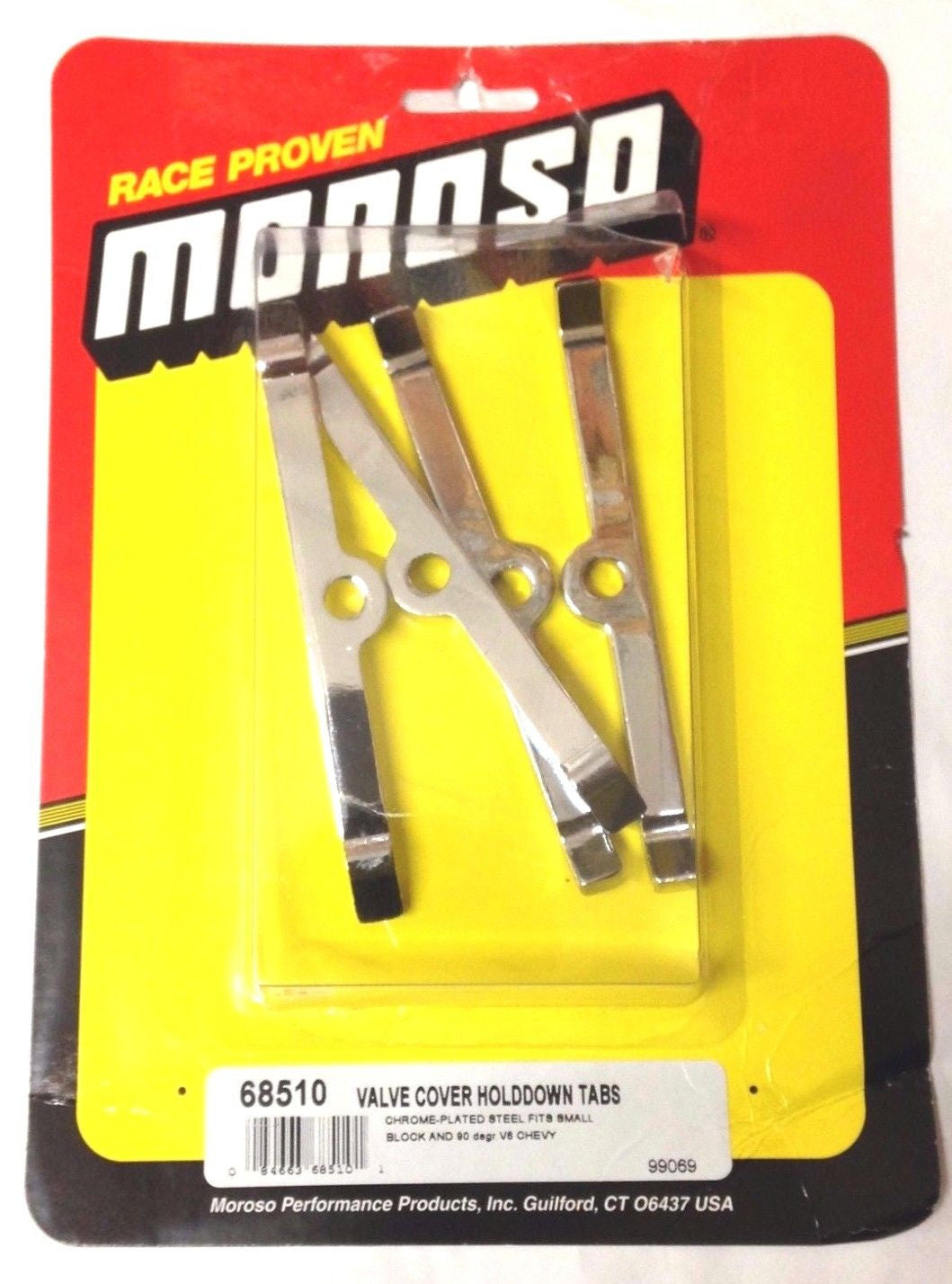 Moroso 68510 Valve Cover Hold Down Tabs, Chevy, Small Block V8/V6, Set of 4