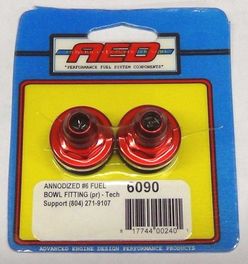 AED 6090 Anodized Red Fuel Bowl Fittings Red