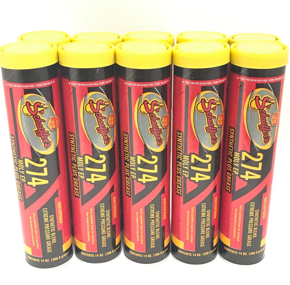 Schaeffer's 274-10 PACK Moly Extreme Pressure Synthetic Plus Waterproof Grease - 14 oz tube